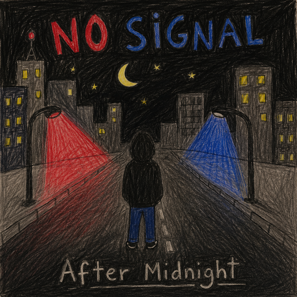 Zelfgemaakte albumcover voor NO SIGNAL